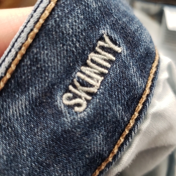 American Eagle 2 Long Skinny Jeans Medium Wash Denim Super Stretch 2L - Picture 4 of 7